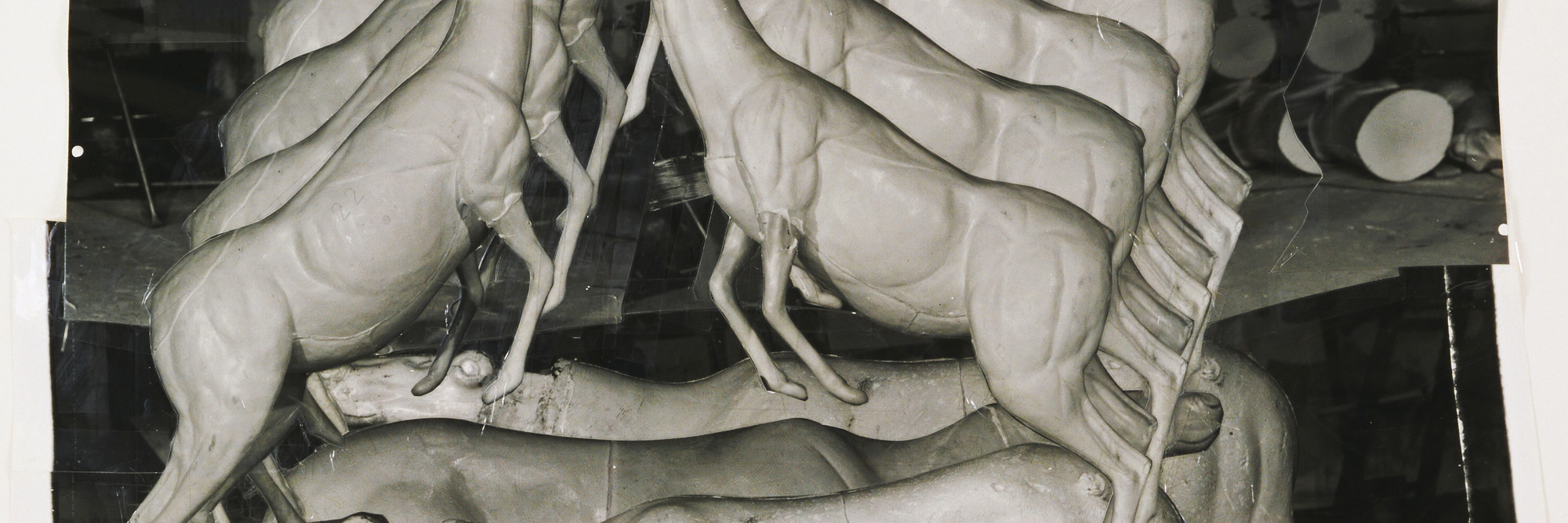 Bruce Nauman. Model for Animal Pyramid II. 1989. Cut-and-taped gelatin silver prints, (irreg) 90 1/2 × 60 1/8″ (229.9 × 152.8 cm). Gift of Agnes Gund and Jo Carole and Ronald S. Lauder. © 2016 Bruce Nauman / Artists Rights Society (ARS), New York
