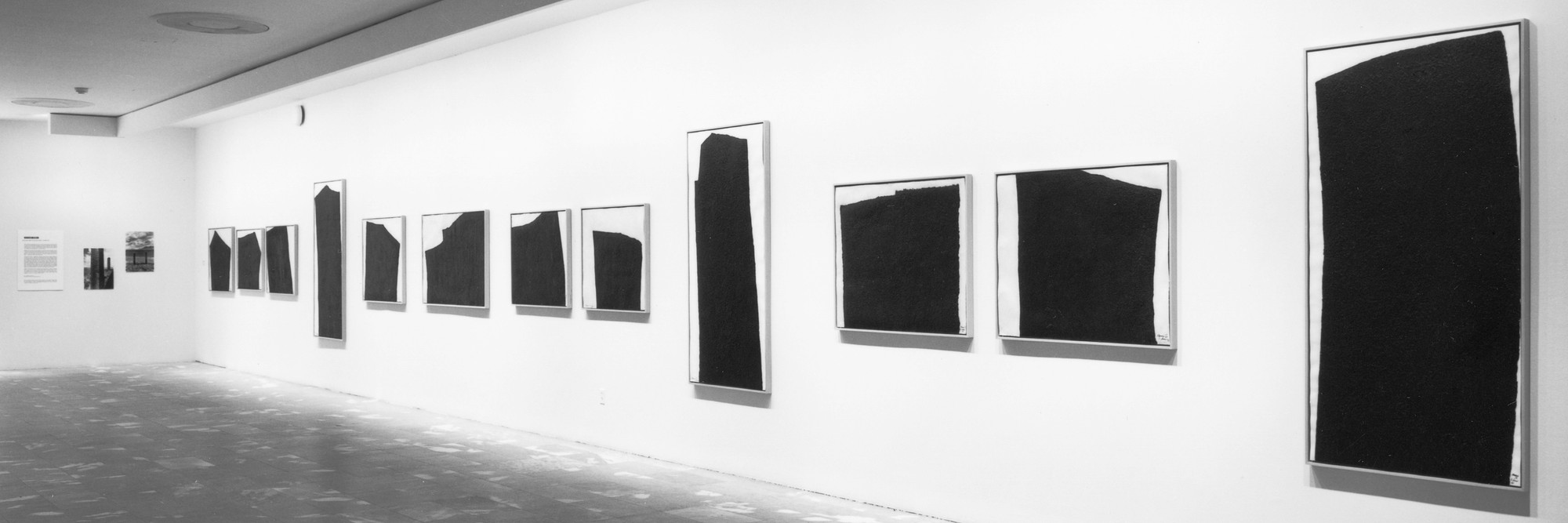Installation view of Richard Serra: Afangar Icelandic Series at The Museum of Modern Art, New York. Photo: Mali Olatunji