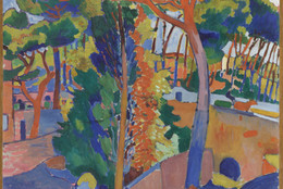 André Derain. Bridge over the Riou. 1906. Oil on canvas, 32 1/2 × 40″ (82.6 × 101.6 cm). The William S. Paley Collection. © 2016 Artists Rights Society (ARS), New York / ADAGP, Paris. Photo: Thomas Griesel