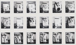 Lucas Samaras. Auto Polaroid. 1969–71. Eighteen black-and-white instant prints (Polapan), with hand-applied ink, each 3 3/4 × 2 15/16″ (9.5 × 7.4 cm), overall 14 5/8 × 24″ (37.2 × 61 cm). Gift of Robert and Gayle Greenhill. © 2016 Lucas Samaras