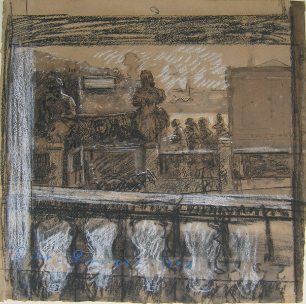 Walter Richard Sickert. Pimlico. 1909. Charcoal, watercolor, and chalk on paper, 21 1/2 × 19 1/2ʺ (54.6 × 49.6 cm). The Joan and Lester Avnet Collection. © 2016 Estate of Walter Richard Sickert / Artists Rights Society (ARS), New York / DACS, London