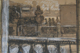 Walter Richard Sickert. Pimlico. 1909. Charcoal, watercolor, and chalk on paper, 21 1/2 × 19 1/2ʺ (54.6 × 49.6 cm). The Joan and Lester Avnet Collection. © 2016 Estate of Walter Richard Sickert / Artists Rights Society (ARS), New York / DACS, London