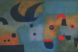 Joan Miró. Mural Painting. Barcelona, October 18, 1950–January 26, 1951. Oil on canvas, 6′ 2 3/4″ × 19′ 5 3/4″ (188.8 × 593.8 cm). Mrs. Simon Guggenheim Fund. © 2016 Successió Miró / Artists Rights Society (ARS), New York / ADAGP, Paris