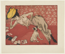 Jacques Villon. The Game of Solitaire (Les Cartes). 1903. Aquatint and etching, plate: 13 11/16 × 17 5/8″ (34.8 × 44.8 cm); sheet: 18 1/16 × 21 5/16″ (45.8 × 54.1 cm). Abby Aldrich Rockefeller Fund. © 2016 Artists Rights Society (ARS), New York / ADAGP, Paris