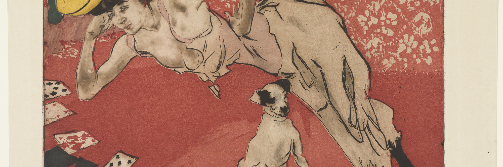 Jacques Villon. The Game of Solitaire (Les Cartes). 1903. Aquatint and etching, plate: 13 11/16 × 17 5/8″ (34.8 × 44.8 cm); sheet: 18 1/16 × 21 5/16″ (45.8 × 54.1 cm). Abby Aldrich Rockefeller Fund. © 2016 Artists Rights Society (ARS), New York / ADAGP, Paris