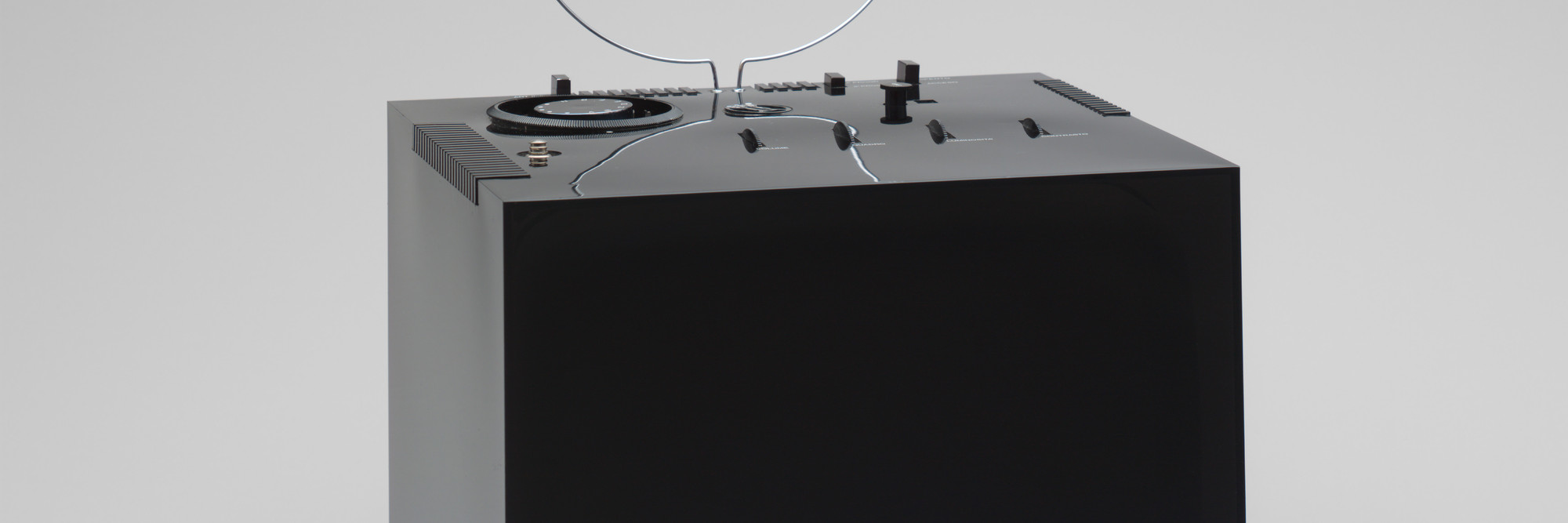 Marco Zanuso, Richard Sapper. Black 201 Television Set. 1969. Manufacturer: Brionvega S.p.A., Italy. Acrylic plastic, 10 × 11 1/2 × 12″ (25.4 × 29.2 × 30.5 cm). Gift of the manufacturer. © 2016 Richard Sapper and Marco Zanuso