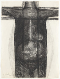 Magdalena Abakanowicz. Body 81F. 1981. Charcoal on paper, 39 3/8 × 29 5/8″ (100 × 75.3 cm). Gift of Edward R. Broida and Richard E. Salomon. © 2016 Magdalena Abakanowicz. Photo: Thomas Griesel