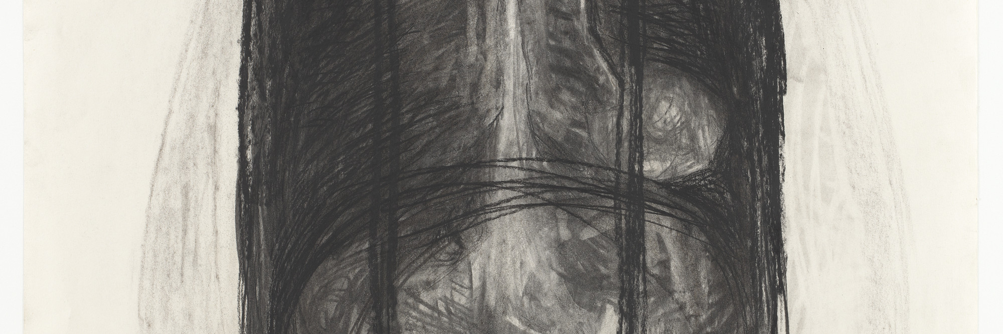 Magdalena Abakanowicz. Body 81F. 1981. Charcoal on paper, 39 3/8 × 29 5/8″ (100 × 75.3 cm). Gift of Edward R. Broida and Richard E. Salomon. © 2016 Magdalena Abakanowicz. Photo: Thomas Griesel