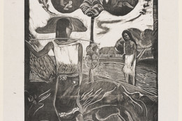 Paul Gauguin. Noa Noa (Fragrant Scent) from Noa Noa (Fragrant Scent). 1894, printed 1921. One from a series of eight woodcuts, composition: 14 × 8 1/16″ (35.5 × 20.5 cm); sheet: 16 5/8 × 10 9/16″ (42.3 × 26.8 cm). Publisher: Pola Gauguin, Copenhagen. Printer: Pola Gauguin, Copenhagen. Edition: 100. Lillie P. Bliss Collection. Photo: Thomas Griesel
