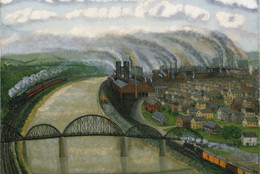 John Kane. Homestead. c. 1929? Oil on canvas, 24 × 27″ (61 × 68.6 cm). Gift of Abby Aldrich Rockefeller
