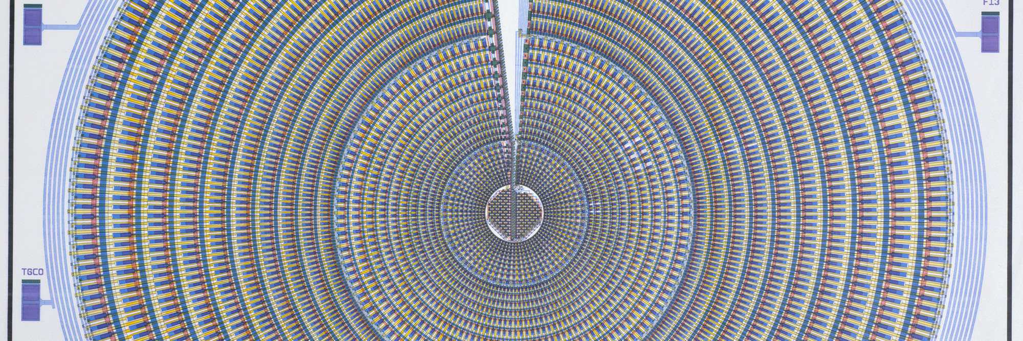 IMEC. Diagram of Neural Net: Foveated, Retina-like Sensor. 1989. Manufacturer: IMEC, USA, University of Pennsylvania, USA. Computer-generated plot on paper, 36 1/4 × 36 1/4″ (92.1 × 92.1 cm). Gift of University of Pennsylvania. Photo: Kate Keller