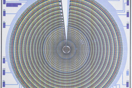 IMEC. Diagram of Neural Net: Foveated, Retina-like Sensor. 1989. Manufacturer: IMEC, USA, University of Pennsylvania, USA. Computer-generated plot on paper, 36 1/4 × 36 1/4″ (92.1 × 92.1 cm). Gift of University of Pennsylvania. Photo: Kate Keller