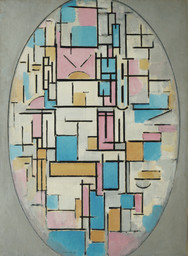 Piet Mondrian. Composition in Oval with Color Planes 1. 1914. Oil on canvas, 42 3/8 × 31″ (107.6 × 78.8 cm). Purchase