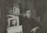 Unknown photographer. Portrait of Tristan Tzara. c. 1920. Gelatin silver print, 4 1/2 × 7 5/16″ (11.5 × 18.5 cm). Dadaglobe submission from Tristan Tzara (Samuel Rosenstock) (French, born Romania, 1896–1963). Collection Chancellerie des Universités de Paris, Bibliothèque littéraire Jacques Doucet, Paris, Fonds Tzara