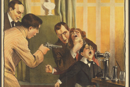 Poster for Bout-de-Zan et le crime au telephone. (1914, France, Gaumont, Directed by Louis Feuillade). Lithograph, 40 × 30″ (101.6 × 76.2 cm). Department of Film Collection