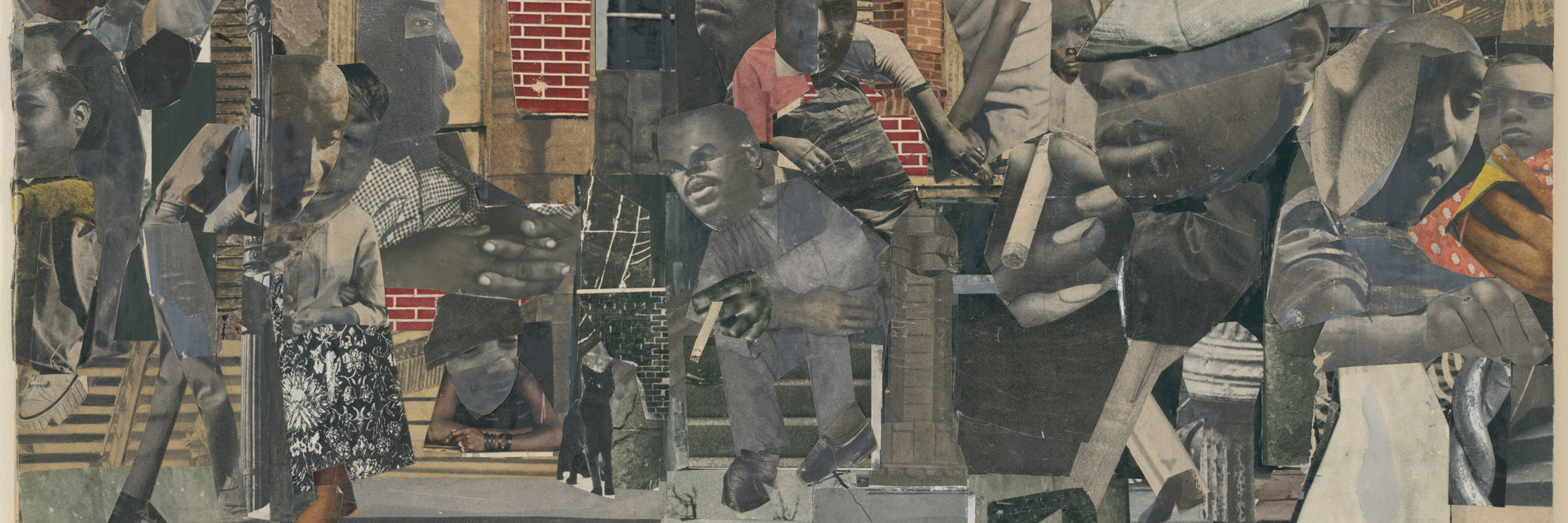 Romare Bearden. The Dove. 1964. Cut-and-pasted printed paper, gouache, pencil, and colored pencil on board, 13 3/8 × 18 3/4″ (33.8 × 47.5 cm). Blanchette Hooker Rockefeller Fund. Photo: Thomas Griesel
