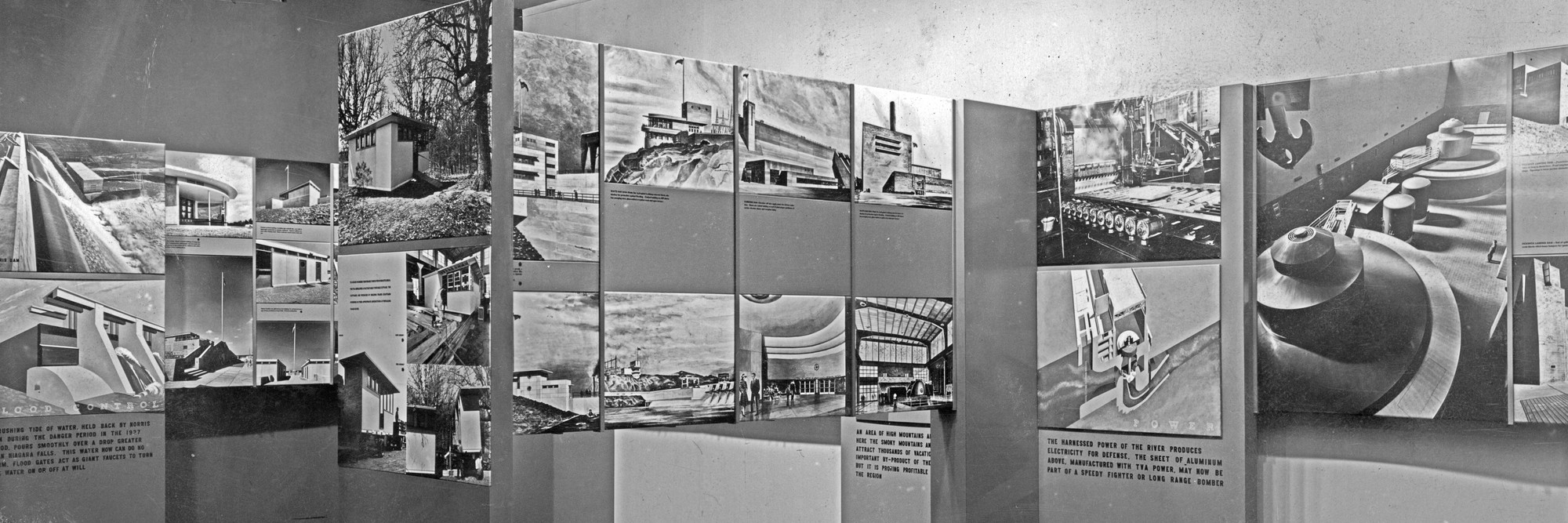 Installation view of T.V.A. Architecture and Design at The Museum of Modern Art, New York
