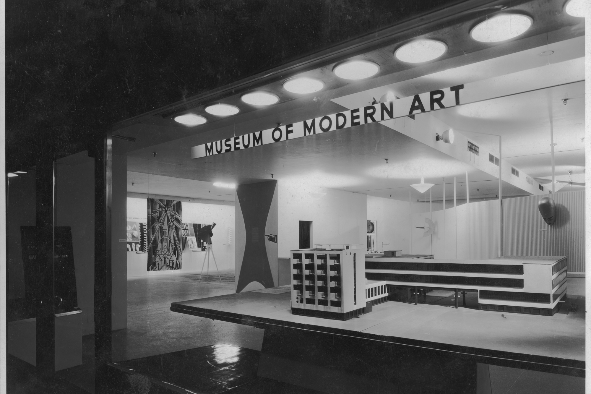 Installation view of Bauhaus: 1919–1928. The Museum of Modern Art Archives, New York
