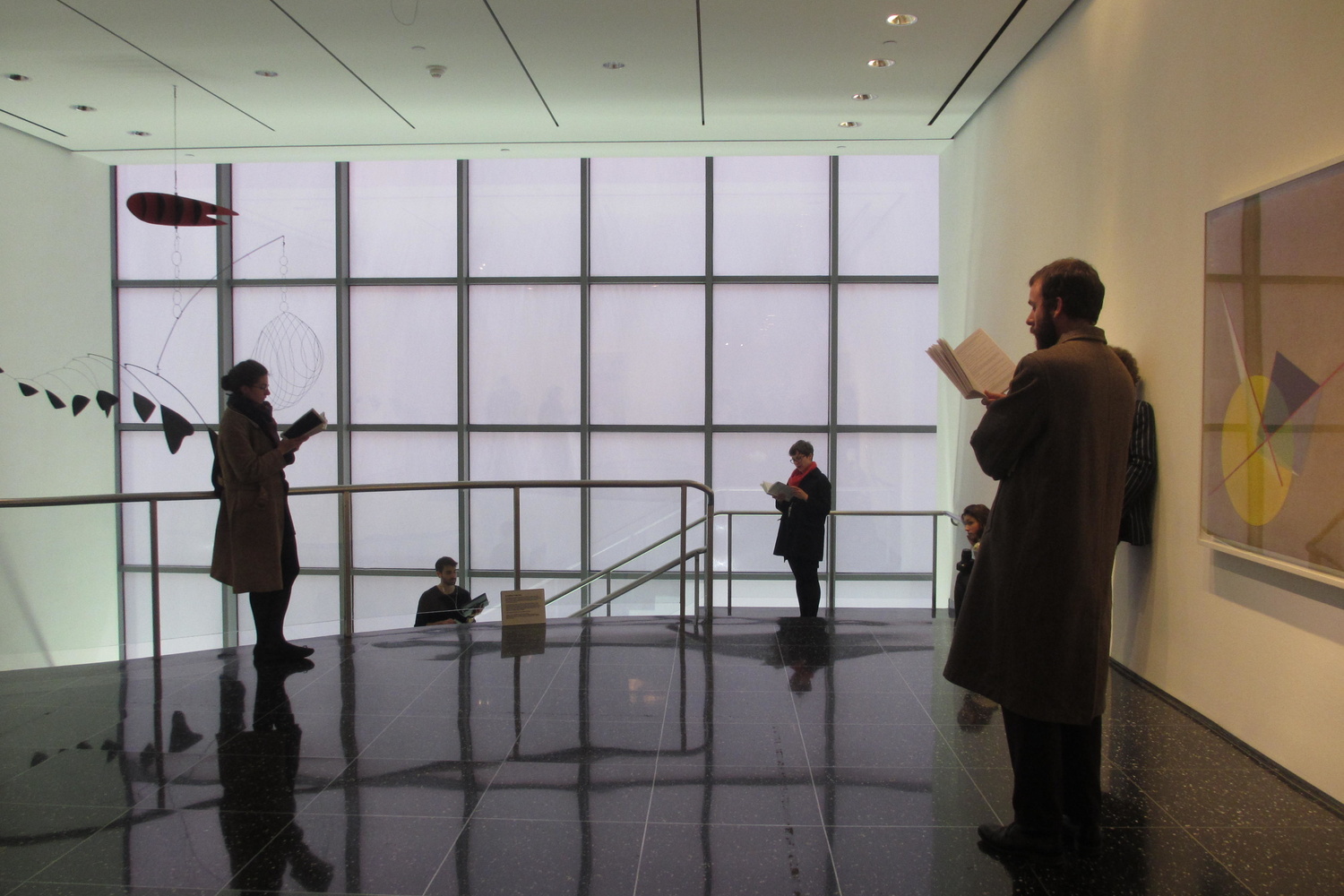 Uncontested Spaces: Guerilla Readings in the MoMA Galleries, April 17, 2013, The Museum of Modern Art. Photo: Lawrence Schwartzwald. © 2016 The Museum of Modern Art, New York