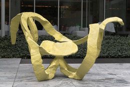 Installation view of Sculpture in Color. Shown: Franz West. Lotus. 2006. Polyester, 65 3/8 × 6′ 10 5/8″ × 9′ 6 1/8″ (166 × 210 × 290 cm). The Museum of Modern Art. Scott Burton Fund. © 2016 Estate of Franz West. Photo: Thomas Griesel