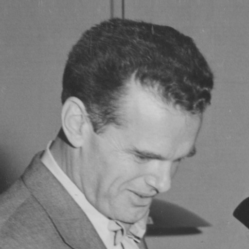 From left: Charles Eames, Ray Eames, Dorothy Shaver, and Edgar Kaufmann Jr. at the exhibition Good Design, The Museum of Modern Art, New York, November 21, 1950–January 28, 1951. Gelatin-silver print, 7 1/2 × 9 1/2″ (19 × 24.1 cm). The Museum of Modern Art Archives. Photo: Leo Trachtenberg
