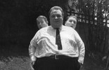 Publicity shot of A Ton of Fun. Frank “Fatty” Alexander front, Hilliard “Fatt” Karr back, left, and Bill “Kewpie” Ross back right