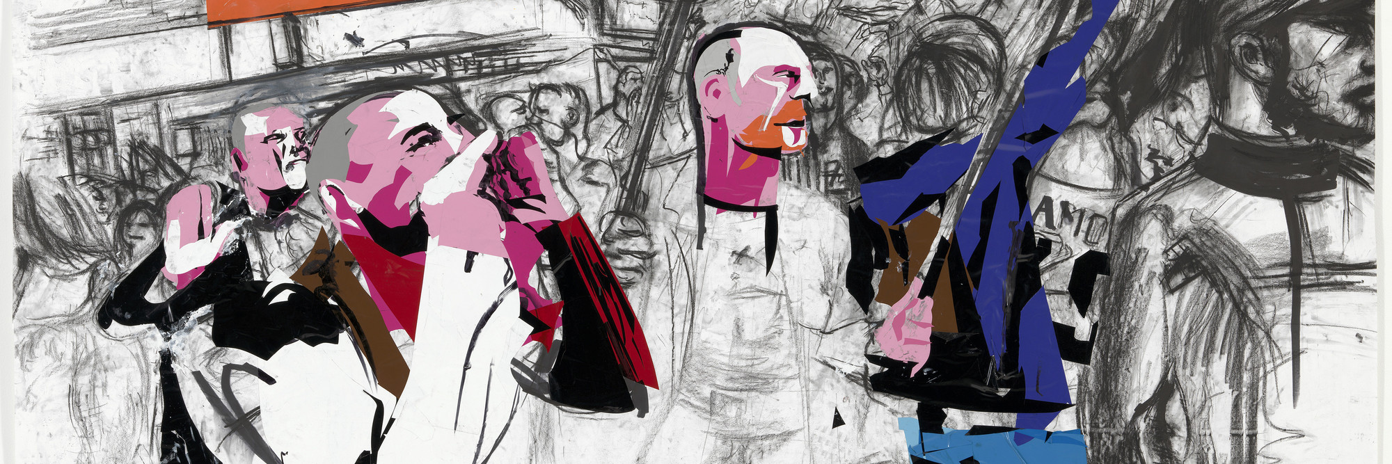 Erik van Lieshout (Dutch, born 1968). Untitled. 2014. Conté crayon, synthetic polymer paint, felt-tip pen, and vinyl on paper, 59 x 107 7/8&#34; (149.9 x 274 cm). The Museum of Modern Art, New York. Acquired through the generosity of The Contemporary Drawing and Print Associates of The Museum of Modern Art in memory of Riva Castleman, 2015. © 2017 Erik van Lieshout