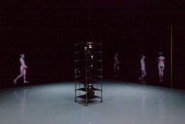 Teiji Furuhashi (Japanese, 1960–1995). Lovers. 1994. Computer controlled, five-channel laser disc/sound installation with five projectors, two sound systems, two slide projectors, and slides (color, sound). Overall 32′ 10″ × 32′ 10″ (1000 × 1000 cm). The Museum of Modern Art, New York. Gift of Canon Inc., 1998. © 2017 Dumb Type