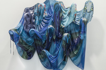 Kevin Beasley. Untitled (Sea). 2016. House dresses, resin and fiberglass, 82 × 96 × 26 1/2″ (208.3 × 243.8 × 67.3 cm). Gift of Marie-Josée and Henry R. Kravis