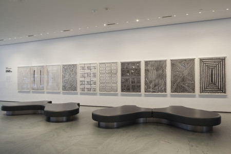 Installation view of James Siena’s Pockets of Wheat. 1996. The Museum of Modern Art, New York. © 2016 James Siena Photo: Yan Pan
