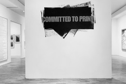 Installation view of Committed to Print. The Museum of Modern Art Archives, New York