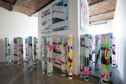 Installation view of Metahaven: Islands in the Cloud at MoMA PS1, January 20–April 21, 2013. Photo: Matthew Septimus