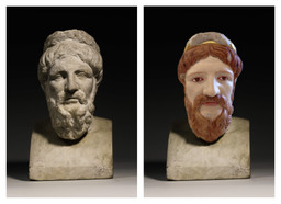 Francesco Vezzoli. TRUE COLORS (A Roman Marble Head of a Poet, Circa 1st Century A.D.). 2014. 8.75 x 8.50 x 15.50&#39;&#39;. Courtesy of the Artist