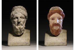 Francesco Vezzoli. TRUE COLORS (A Roman Marble Head of a Poet, Circa 1st Century A.D.). 2014. 8.75 x 8.50 x 15.50''. Courtesy of the Artist