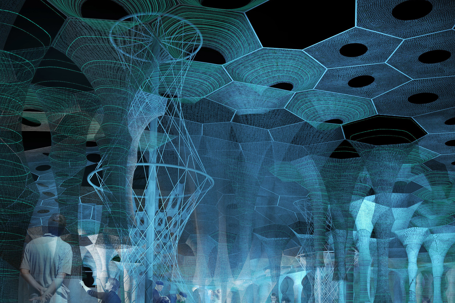 Jenny Sabin Studio. Lumen. 2017. Young Architects Program 2017, MoMA PS1, New York, winner