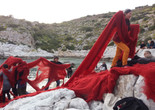 Cecilia Vicuña. Beach Ritual Performance. 2017. Performance view, near Athens, Greece, documenta 14, April 2017. Photo: Natalia Figueroa