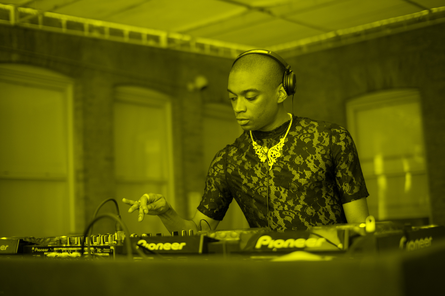 MoMA PS1’s Warm Up 2015 featuring Lotic. Image courtesy of MoMA PS1. Photo by Charles Roussel.