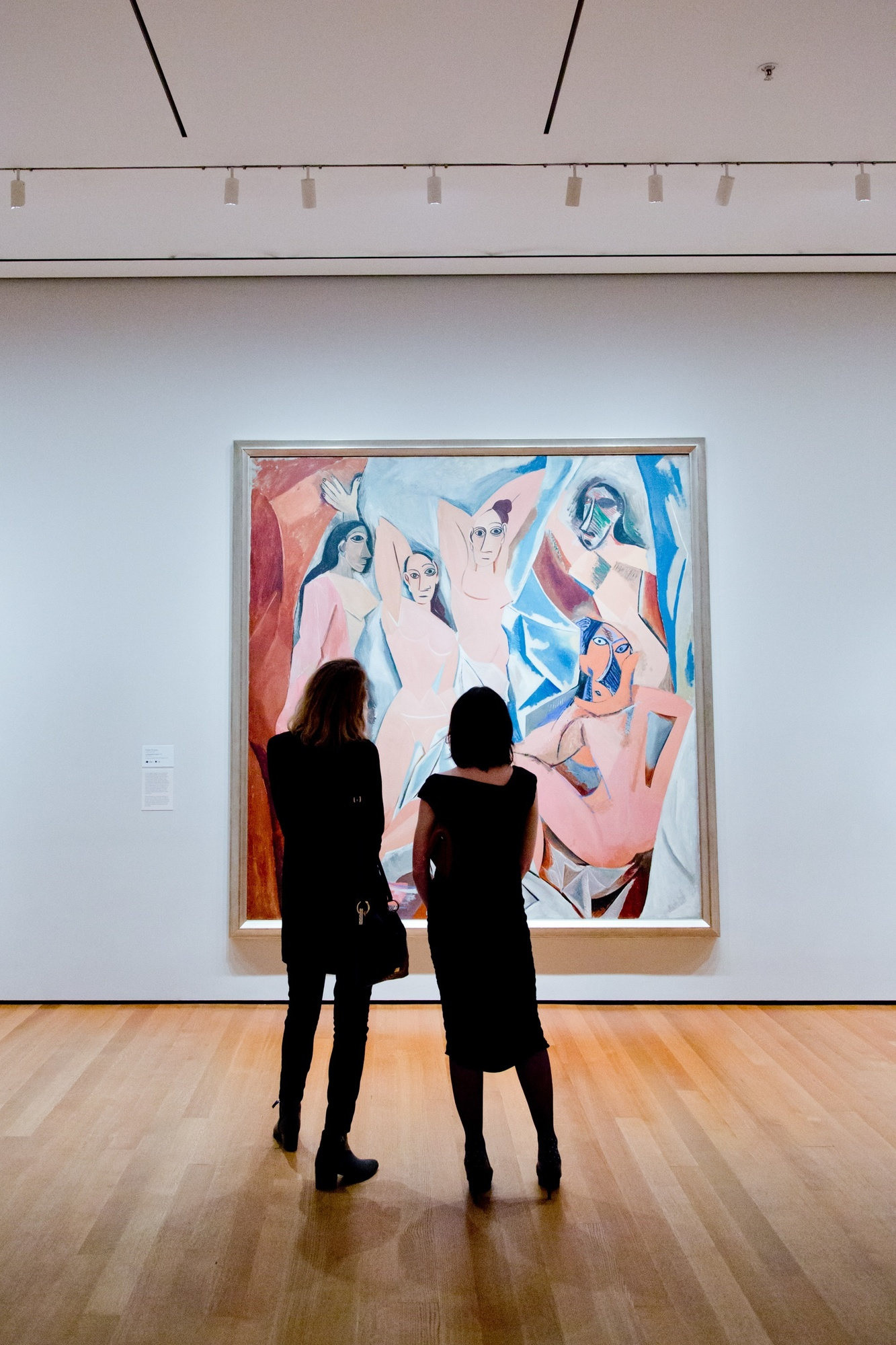 A pair of JAs in the galleries. Shown: Pablo Picasso. Les Demoiselles d’Avignon. Paris, June–July 1907. Oil on canvas, 8′ × 7′ 8″ (243.9 × 233.7 cm). Acquired through the Lillie P. Bliss Bequest. © 2017 Estate of Pablo Picasso/Artists Rights Society (ARS), New York. Photo: Carly Gaebe