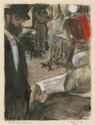 Hilaire-Germain-Edgar Degas. Pauline and Virginie Conversing with Admirers (Pauline et Virginie Cardinal bavardant avec des admirateurs) . 1876–77