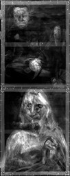 X-ray showing paintings underneath the surface of Robert Rauschenberg, Asheville Citizen, 1952