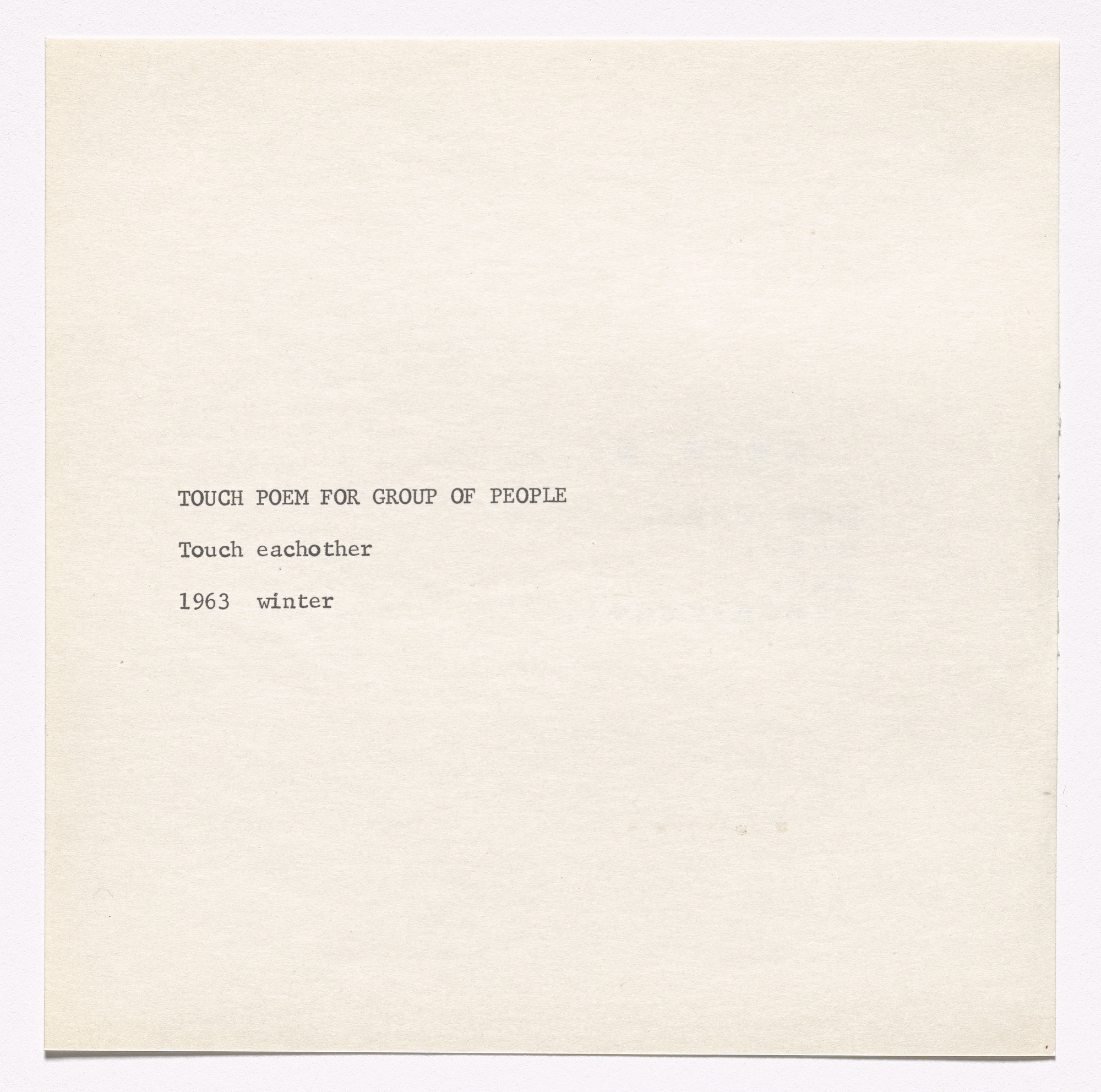 yoko ono touch poem