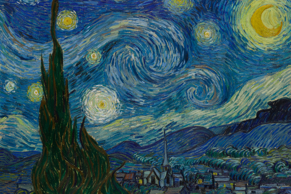 Vincent van Gogh. The Starry Night. Saint Rémy, June 1889. Oil on canvas, 29 x 36 1/4" (73.7 x 92.1 cm). Acquired through the
Lillie P. Bliss Bequest