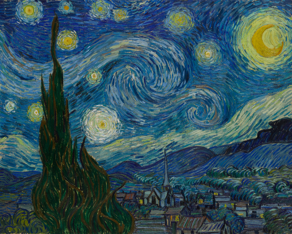Vincent van Gogh. *The Starry Night*. Saint Rémy, June 1889. Oil on canvas, 29 x 36 1/4" (73.7 x 92.1 cm). Acquired through the
Lillie P. Bliss Bequest
