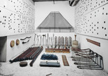 Terry Adkins. Assembly. 1994/97. Arrangement of materials retrieved from 68 Jay Street. Installation view, The William Benton Museum of Art, University of Connecticut, Storrs. Courtesy the Estate of Terry Adkins. Photo: Peter Bellamy. © Estate of Terry Adkins