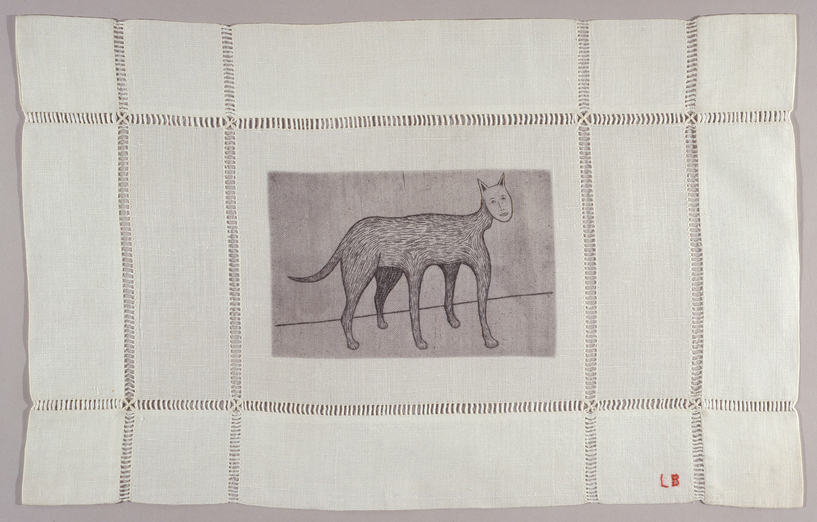 _Self Portrait,_ 2007. Drypoint and engraving on fabric. Collection The Easton Foundation, New York. © 2017 The Easton Foundation/Licensed by VAGA, NY. LN2017.732