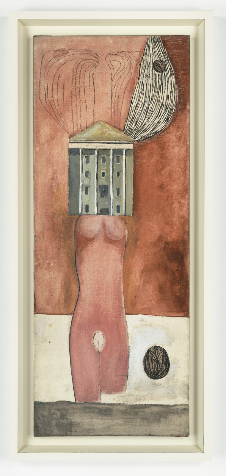 _Femme Maison,_ 1946-47. Oil and ink on linen. Collection Louise Bourgeois Trust, New York. © 2017 The Easton Foundation/Licensed by VAGA, NY. LN2017.745
