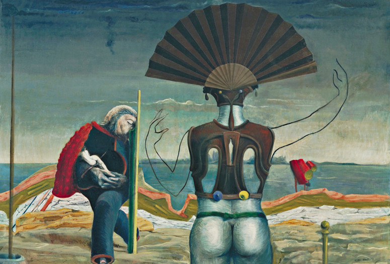 Max Ernst. Woman, Old Man, and Flower (Weib, Greis und Blume). Paris 1923, Eaubonne 1924. Oil on canvas, 38 x 51 1/4″ (96.5 x 130.2 cm). The Museum of Modern Art, New York. Purchase, 1937. Photo: Kate Keller. © 2017 Artists Rights Society (ARS), New York/ADAGP, Paris