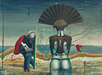 Max Ernst. Woman, Old Man, and Flower (Weib, Greis und Blume). Paris 1923, Eaubonne 1924. Oil on canvas, 38 x 51 1/4″ (96.5 x 130.2 cm). The Museum of Modern Art, New York. Purchase, 1937. Photo: Kate Keller. © 2017 Artists Rights Society (ARS), New York/ADAGP, Paris