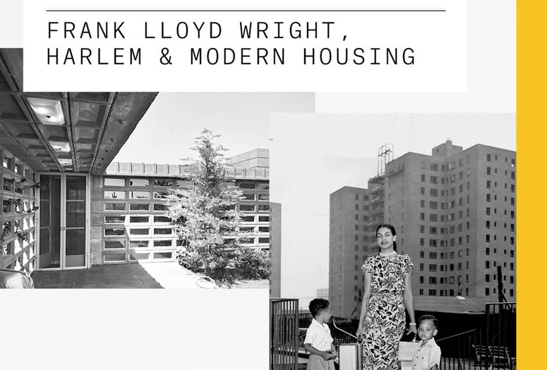From left: View of Benjamin Adelman House, 1951, The Frank Lloyd Wright Foundation Archives (The Museum of Modern Art | Avery Architectural & Fine Arts Library, Columbia University, New York); Mattie Faulkner and her children moving in, Riverton Houses, July 29, 1947, Photographs & Prints Division, Schomburg Center for Research in Black Culture, New York Public Library