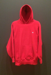 Unknown designer. Athletic jersey, c. 1980. Manufactured by Champion (American, founded 1919). Image courtesy of Champion, taken during installation of Items: Is Fashion Modern?